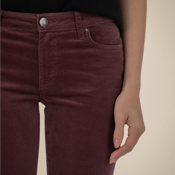 Kut From the Kloth Dianna Corduroy Skinny Brown Cognac Sz 10 Relaxed Mid Rise - Picture 6 of 14